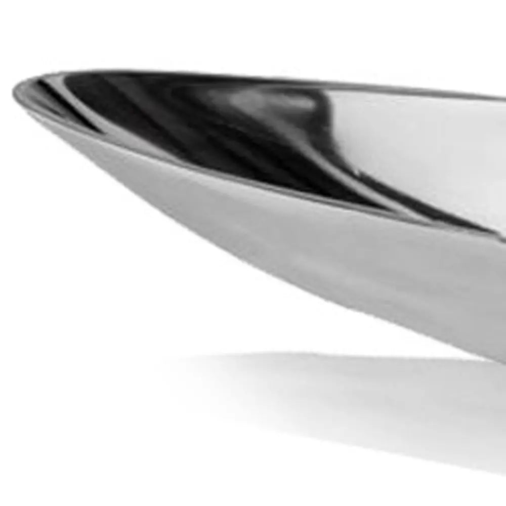 20" Contempo Shiny Silver Short Boat Tray Homeroots Kitchen & Dining