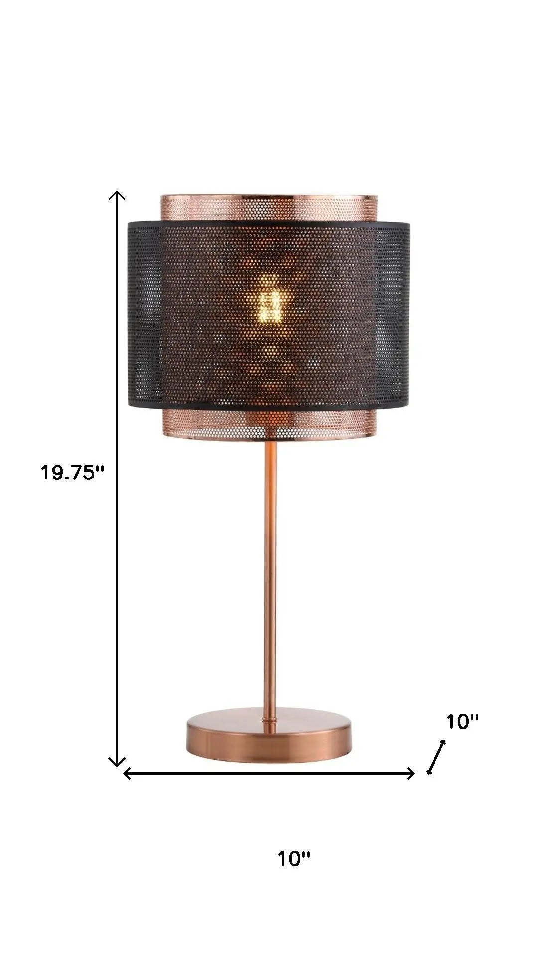 20" Copper Table Lamp With Cylinder Shade Homeroots Lighting