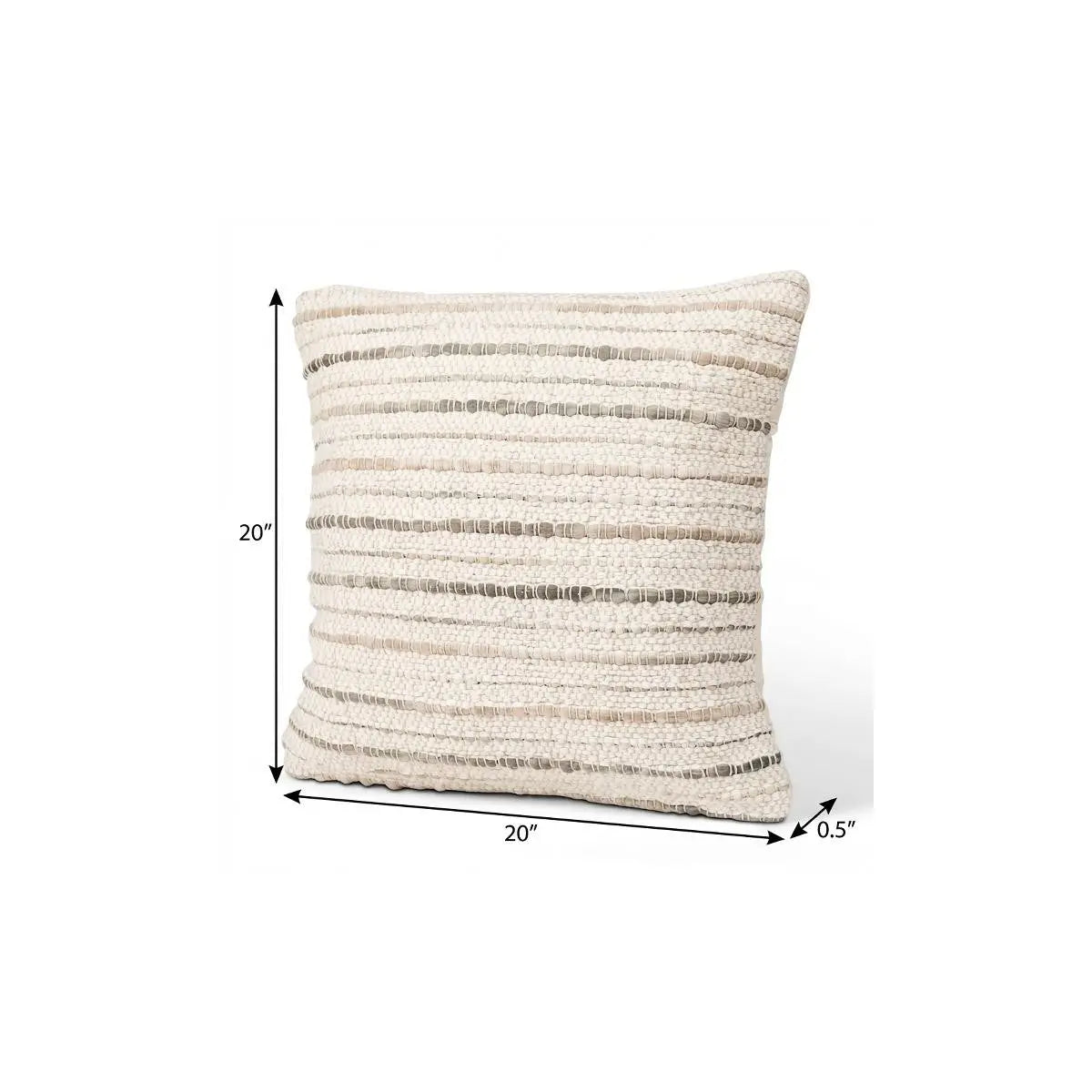 20" Cream And Beige Striped Cotton Blend Throw Pillow Cover Homeroots Home Decor