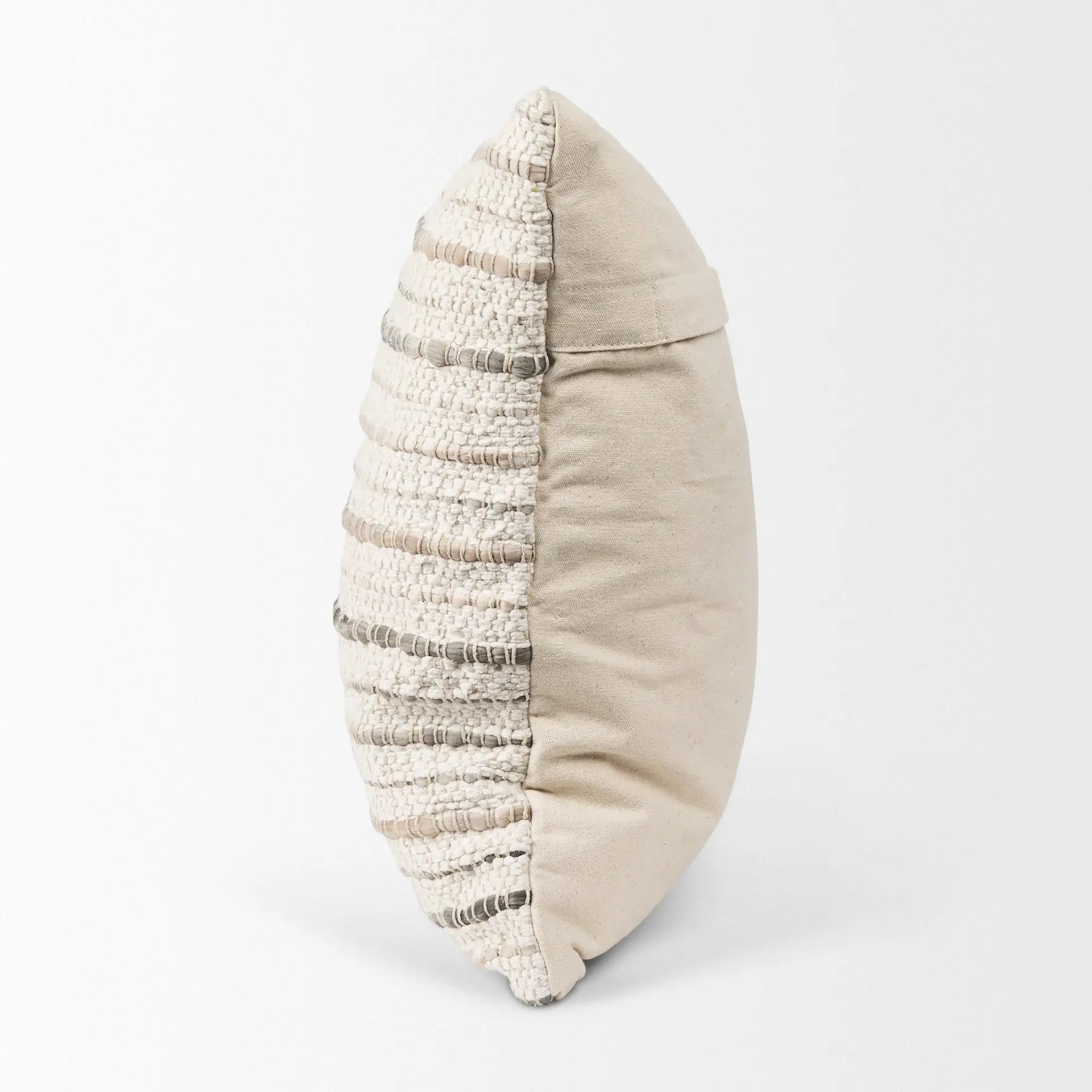 20" Cream And Beige Striped Cotton Blend Throw Pillow Cover Homeroots Home Decor