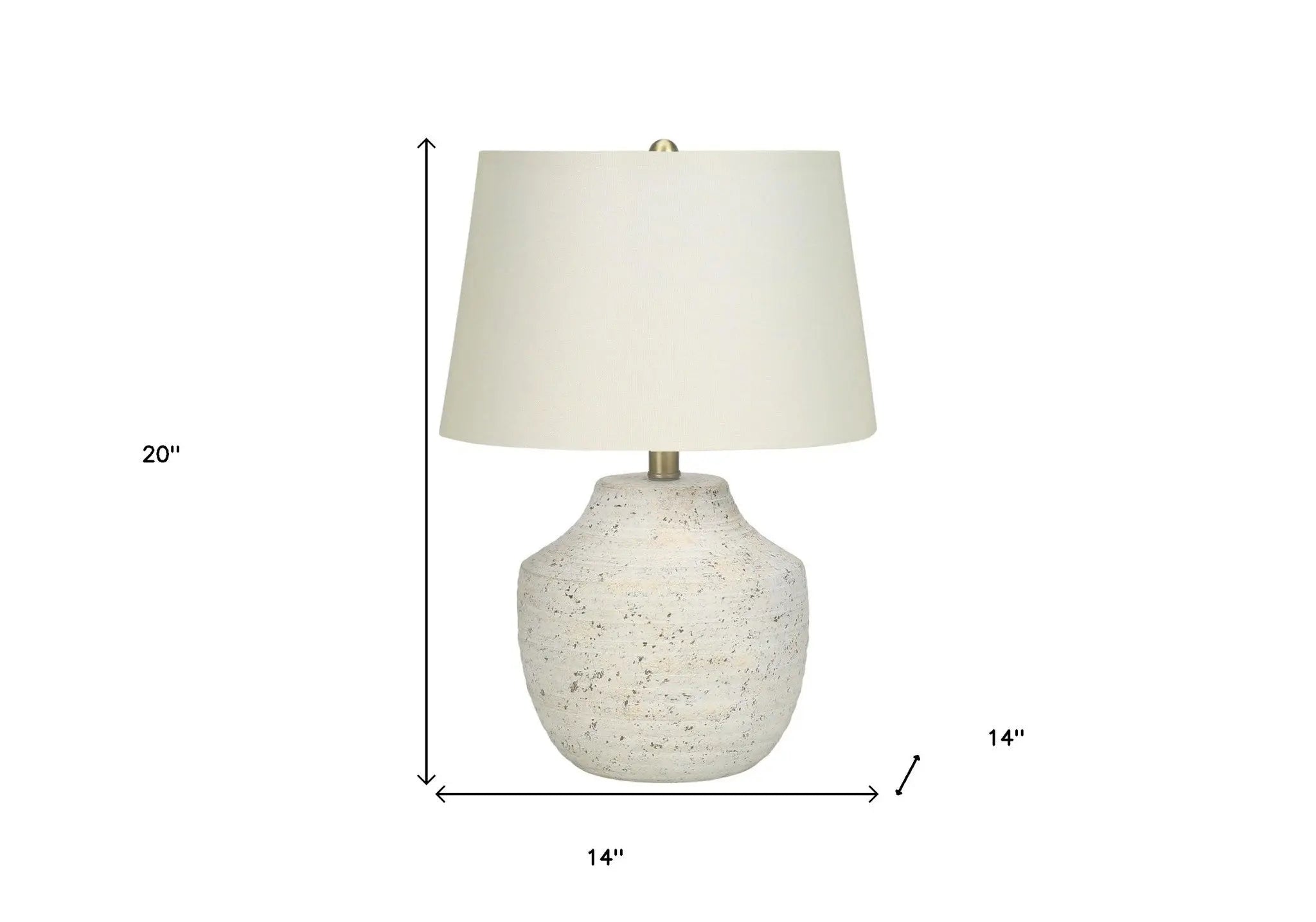 20" Cream Concrete Urn Table Lamp With Cream Empire Shade Homeroots Lighting