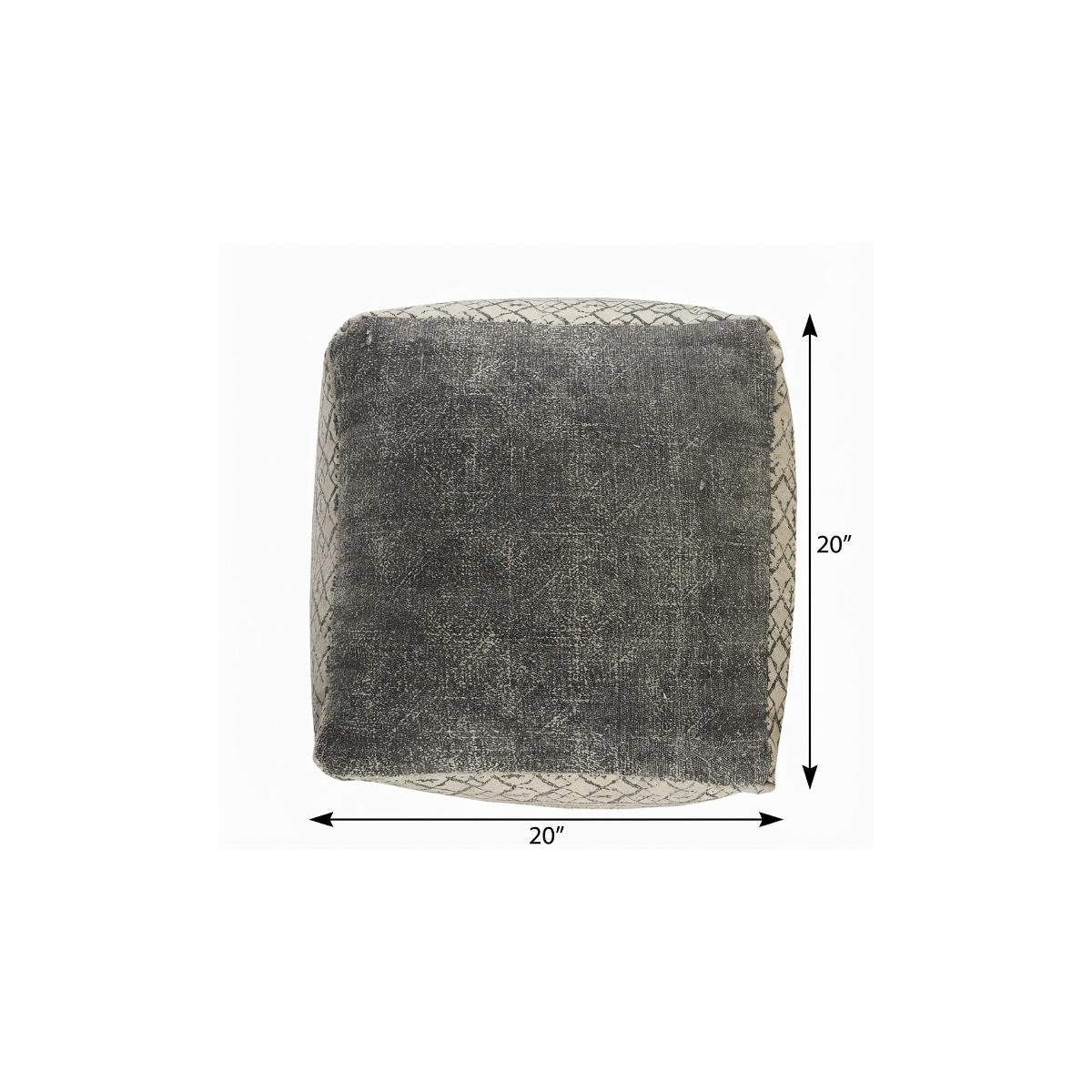 20" Cream Cotton Tribal Pouf Ottoman Homeroots Living Room