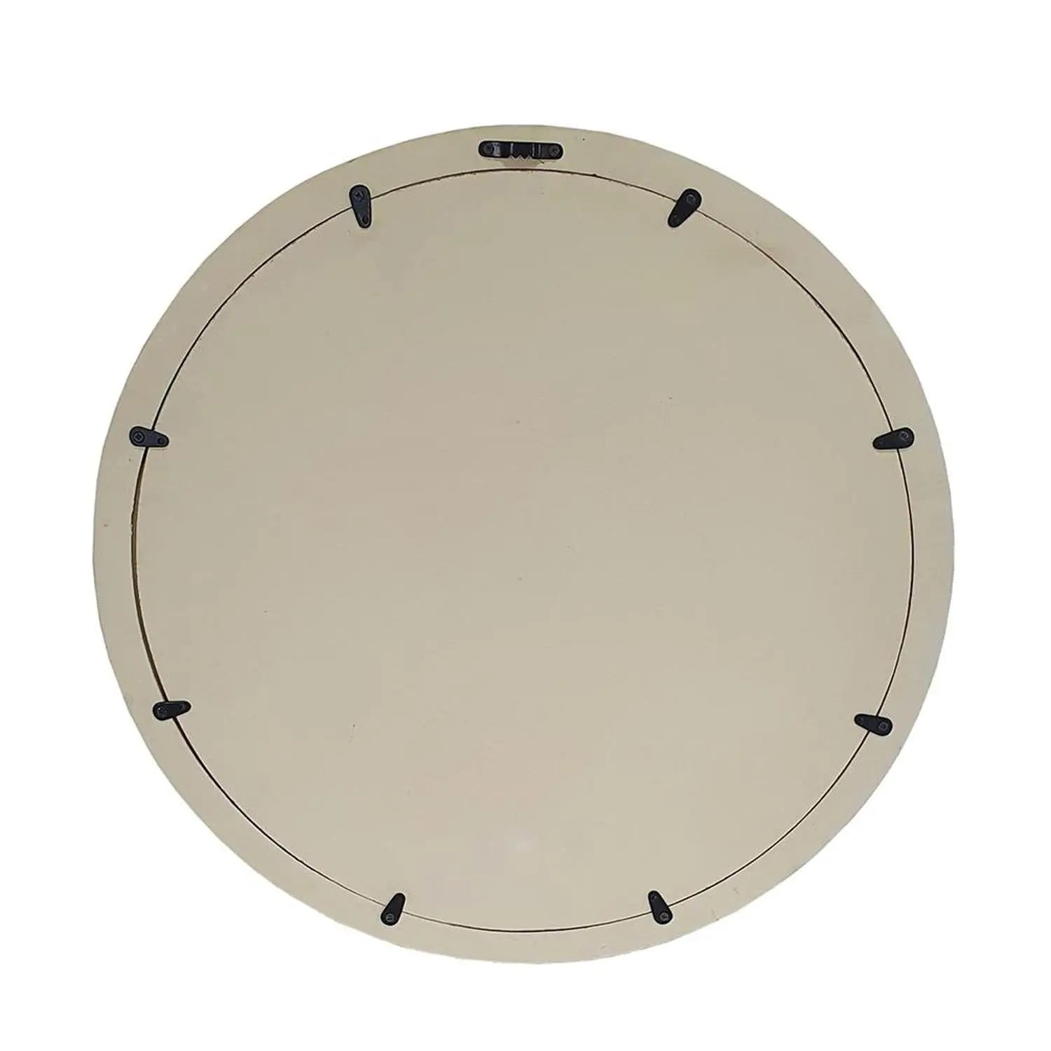 20" Cream Round Wood Framed Accent Mirror Homeroots Bed & Bath