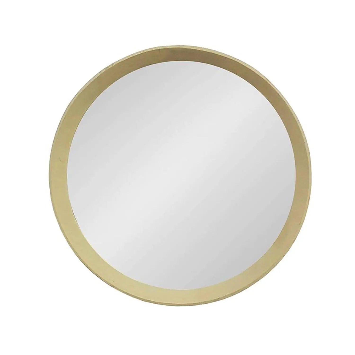 20" Cream Round Wood Framed Accent Mirror Homeroots Bed & Bath