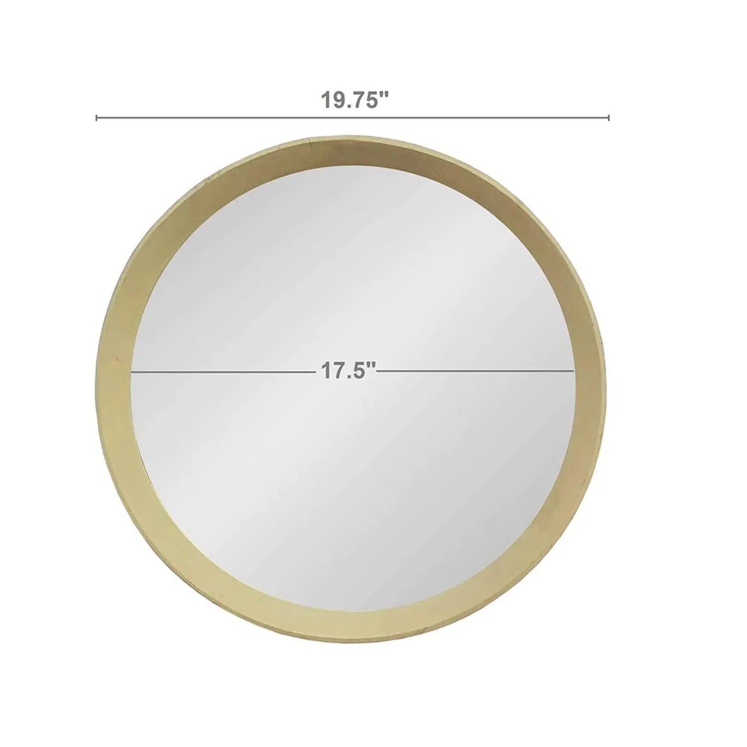 20" Cream Round Wood Framed Accent Mirror Homeroots Bed & Bath