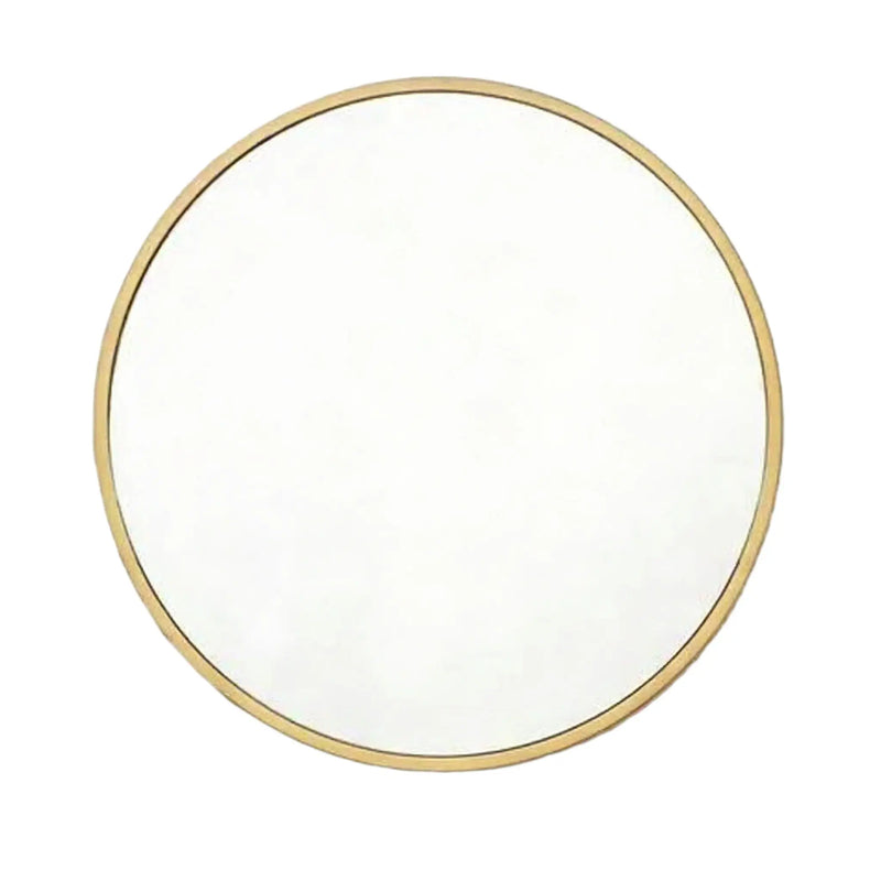 20" Gold Aluminum Round Framed Accent Mirror Homeroots Bed & Bath