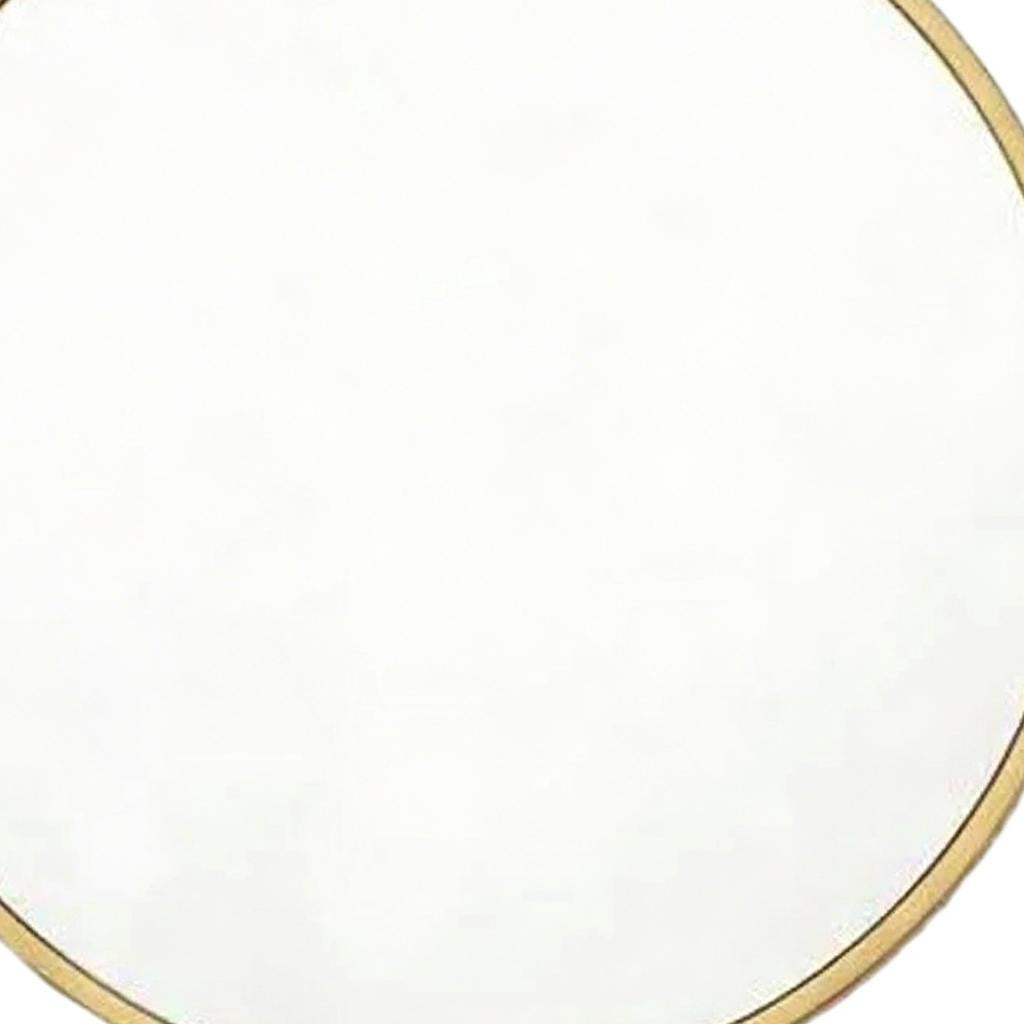 20" Gold Aluminum Round Framed Accent Mirror Homeroots Bed & Bath