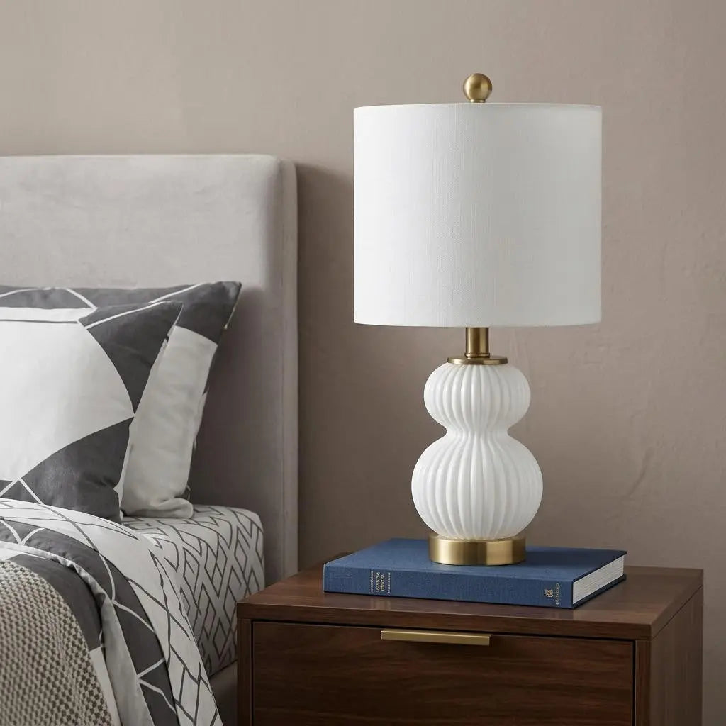 20" Gold Globe Globe Lamp With Drum Shade Homeroots Lighting