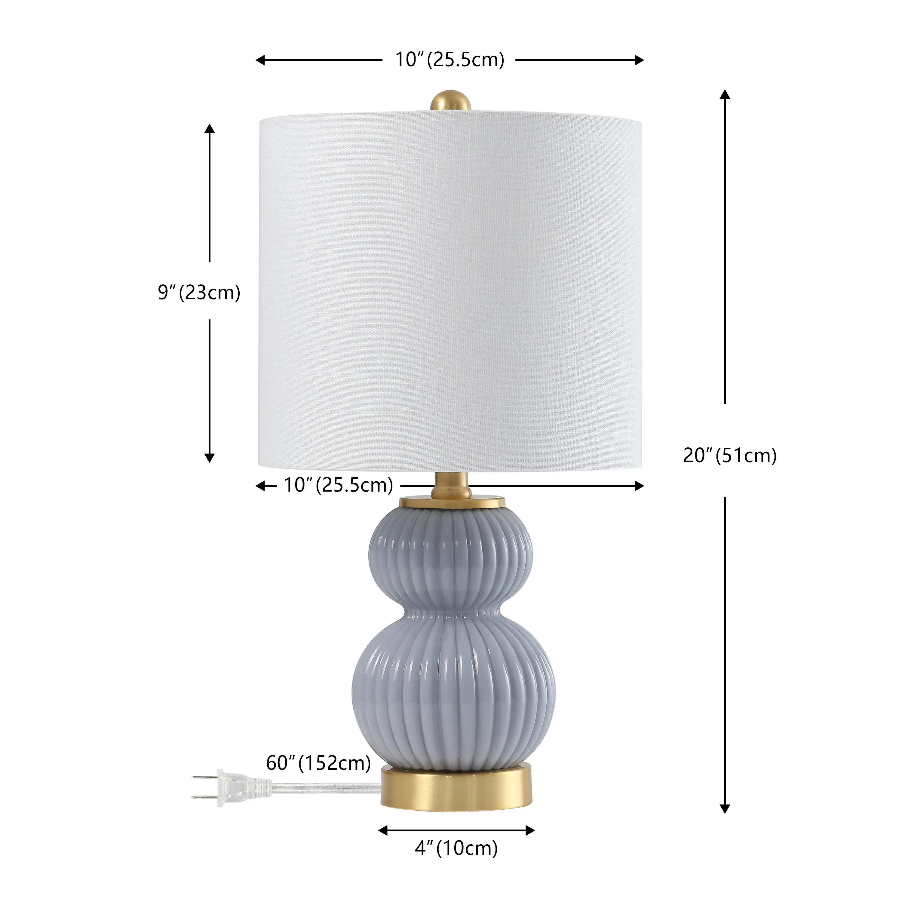 20" Gold Gourd Table Lamp With Drum Shade Homeroots Lighting