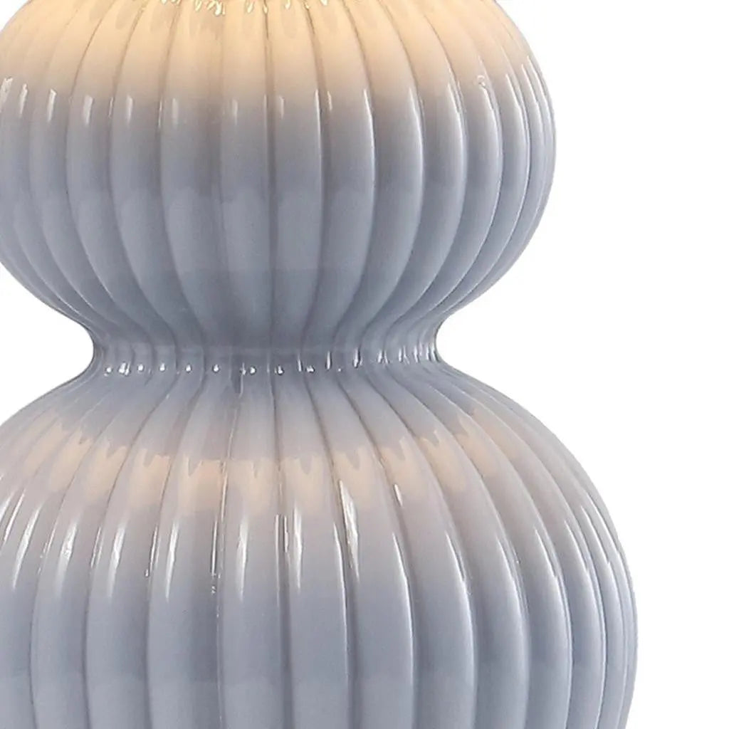 20" Gold Gourd Table Lamp With Drum Shade Homeroots Lighting