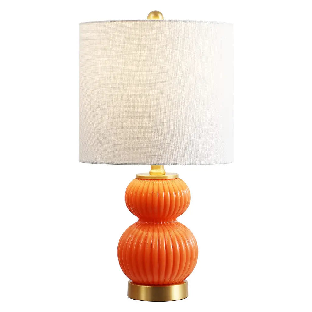 20" Gold Gourd Table Lamp With Drum Shade Homeroots Lighting
