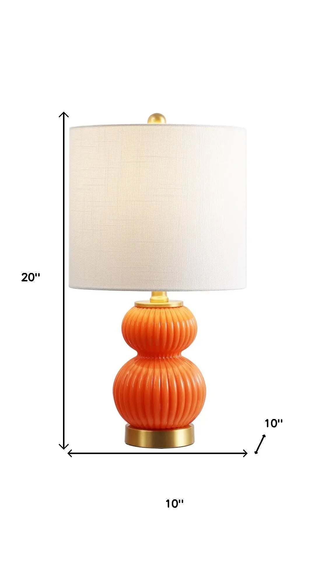 20" Gold Gourd Table Lamp With Drum Shade Homeroots Lighting