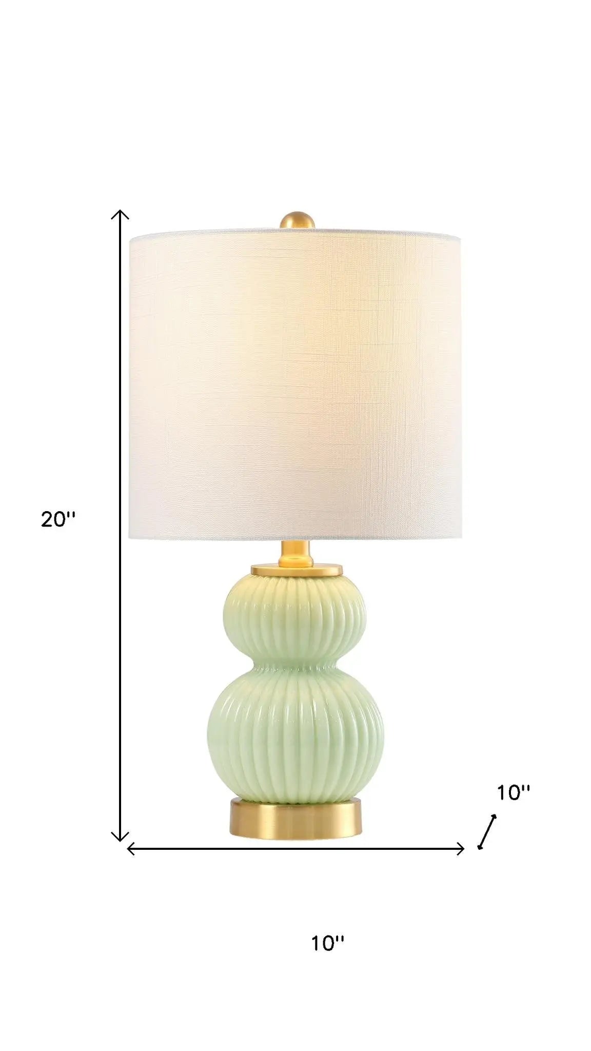 20" Gold Gourd Table Lamp With Drum Shade Homeroots Lighting