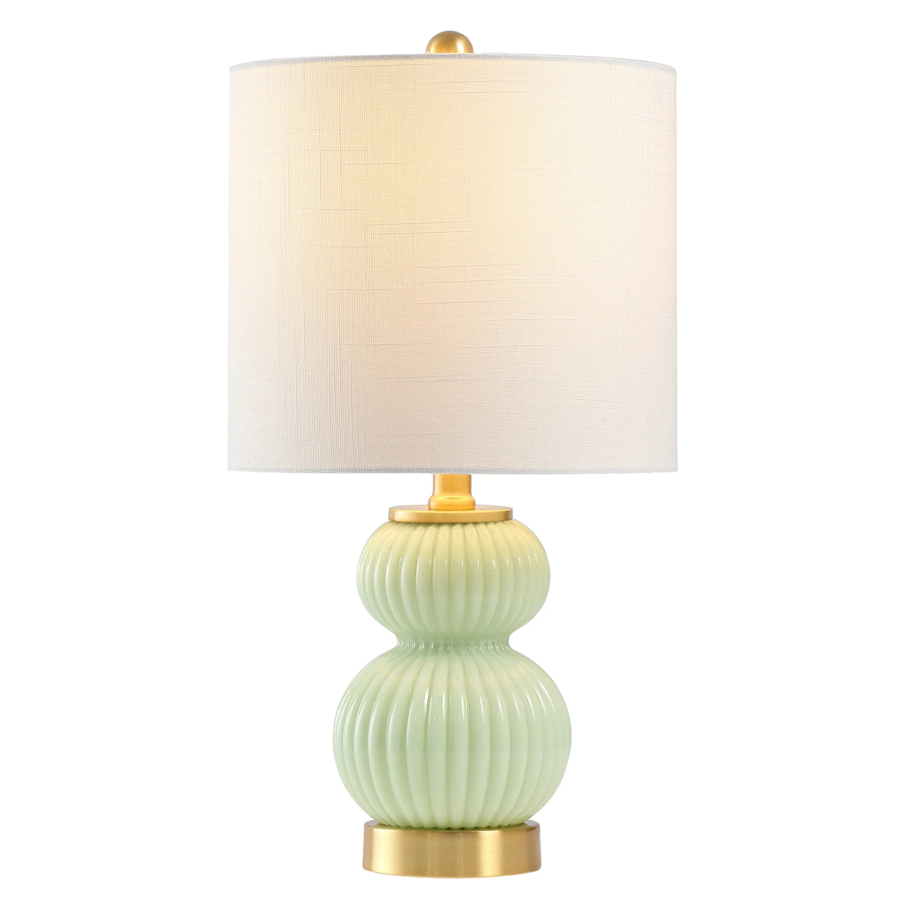20" Gold Gourd Table Lamp With Drum Shade Homeroots Lighting
