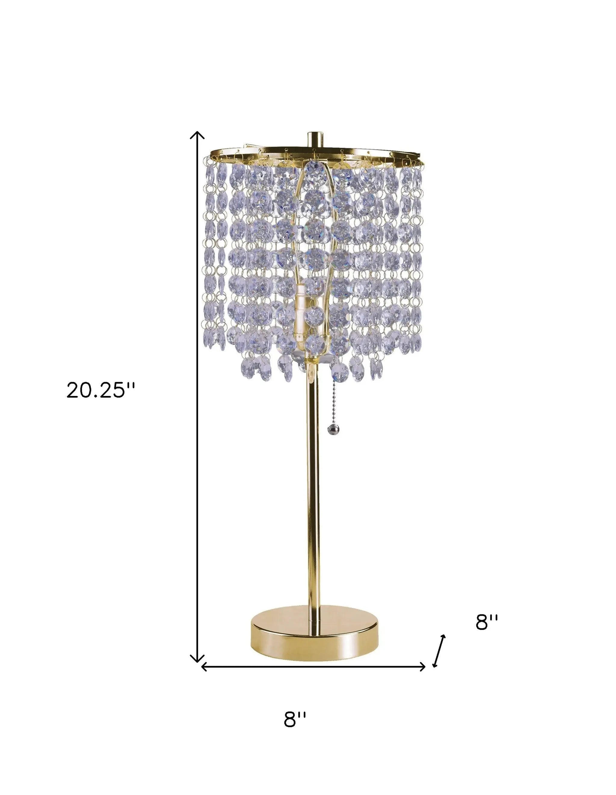20" Gold Metal Bedside Table Lamp With Clear Drum Shade Homeroots Lighting