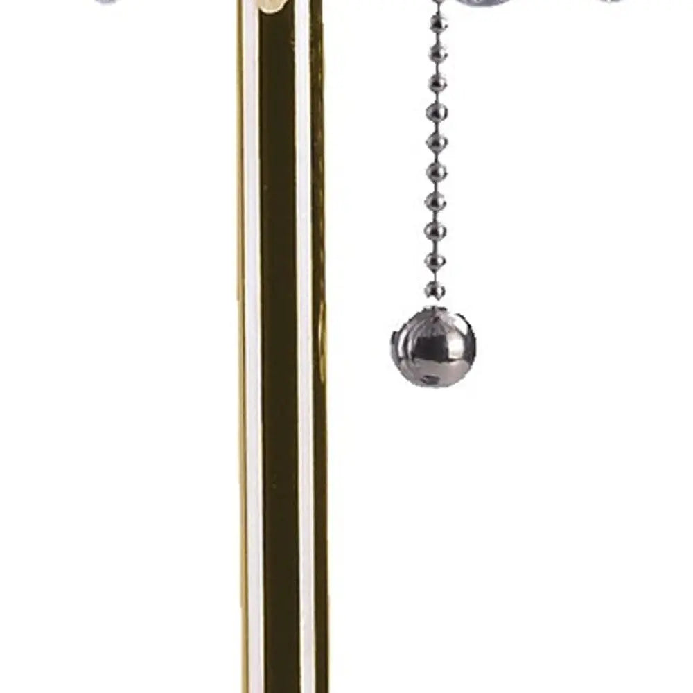 20" Gold Metal Bedside Table Lamp With Clear Drum Shade Homeroots Lighting