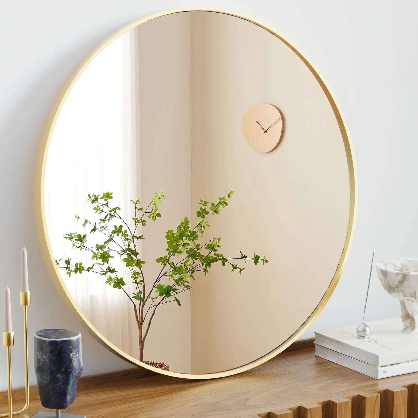20" Gold Metal Round Framed Bathroom Vanity Mirror Homeroots Bed & Bath