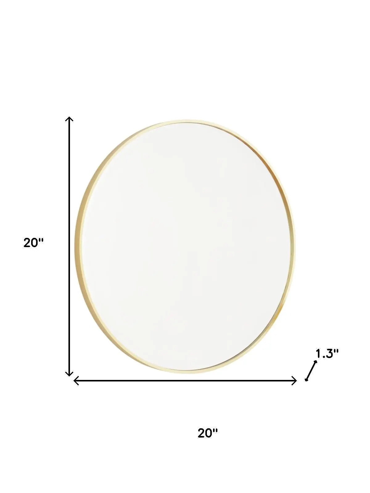 20" Gold Metal Round Framed Bathroom Vanity Mirror Homeroots Bed & Bath