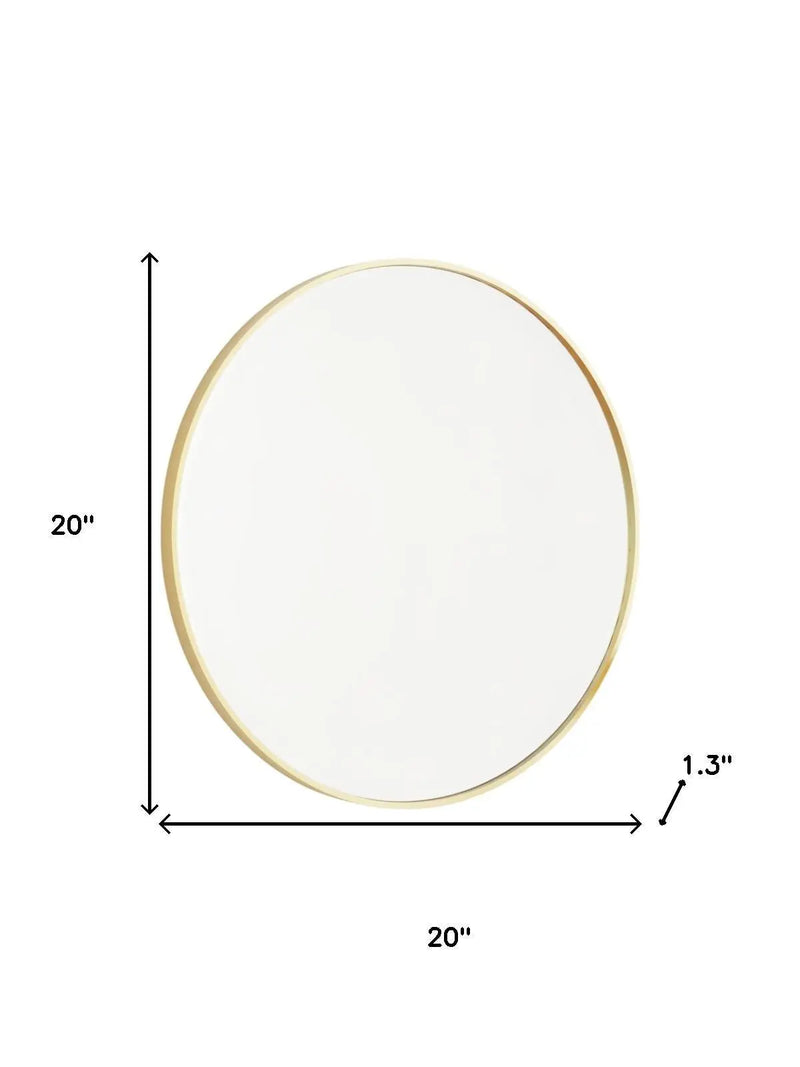 20" Gold Metal Round Framed Bathroom Vanity Mirror Homeroots Bed & Bath