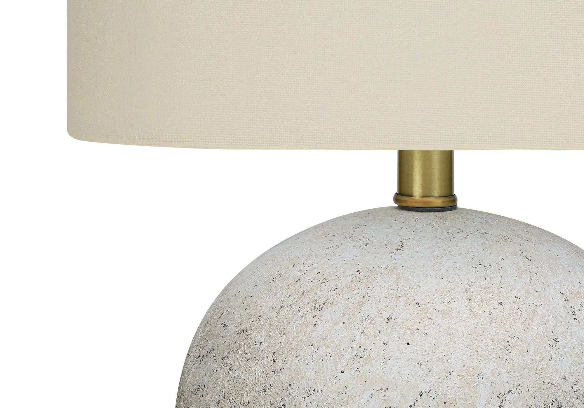 20" Gray Concrete Round Table Lamp With Ivory Drum Shade Homeroots Lighting