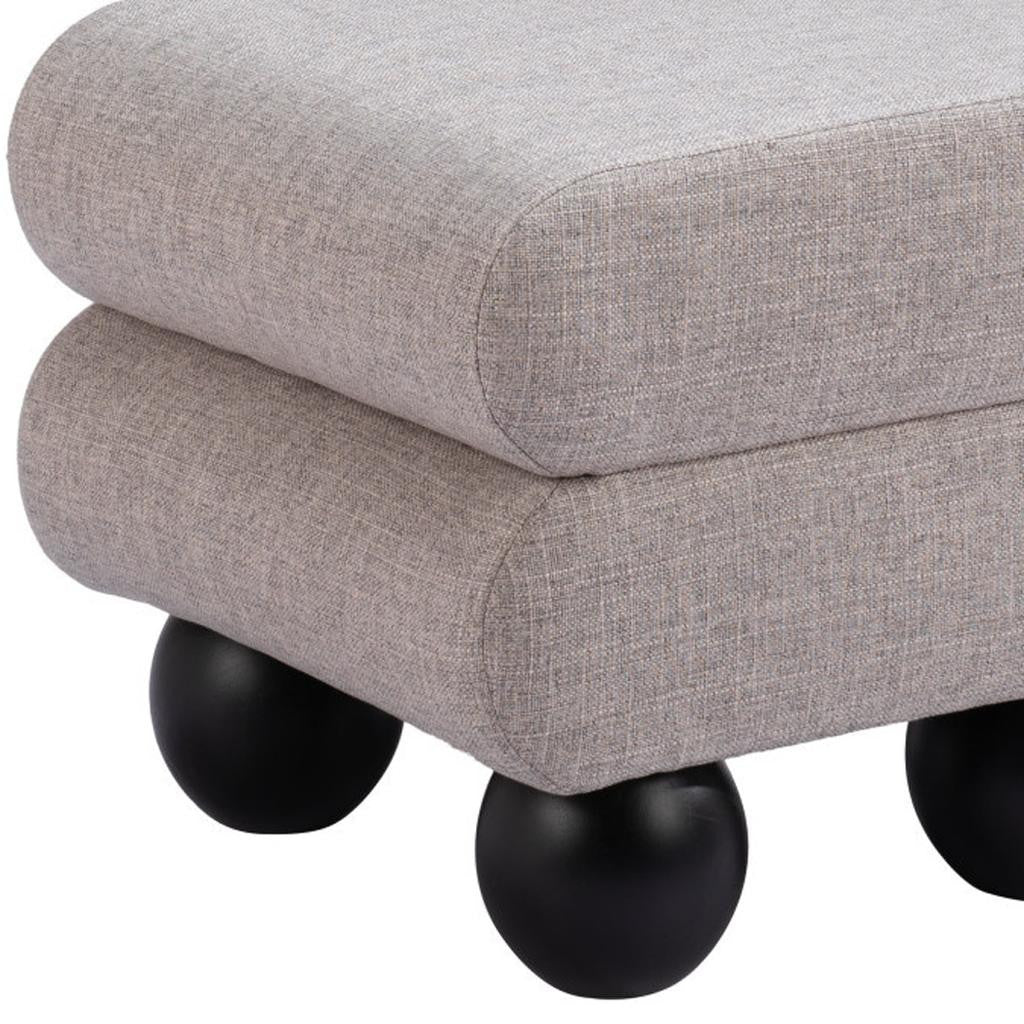 20" Gray and Black Fabric Ottoman - GreatEagleInc