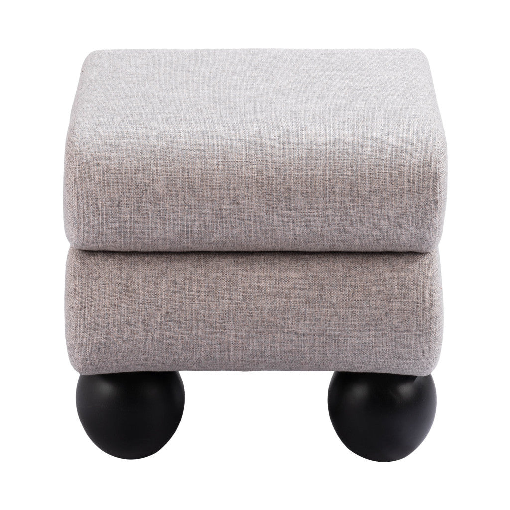 20" Gray and Black Fabric Ottoman - GreatEagleInc