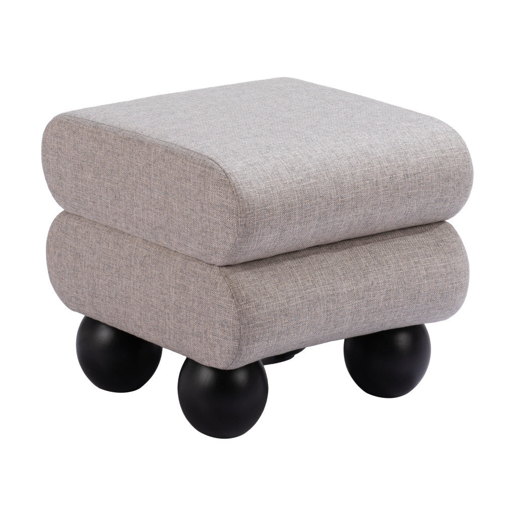 20" Gray and Black Fabric Ottoman - GreatEagleInc