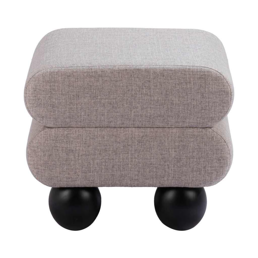 20" Gray and Black Fabric Ottoman - GreatEagleInc
