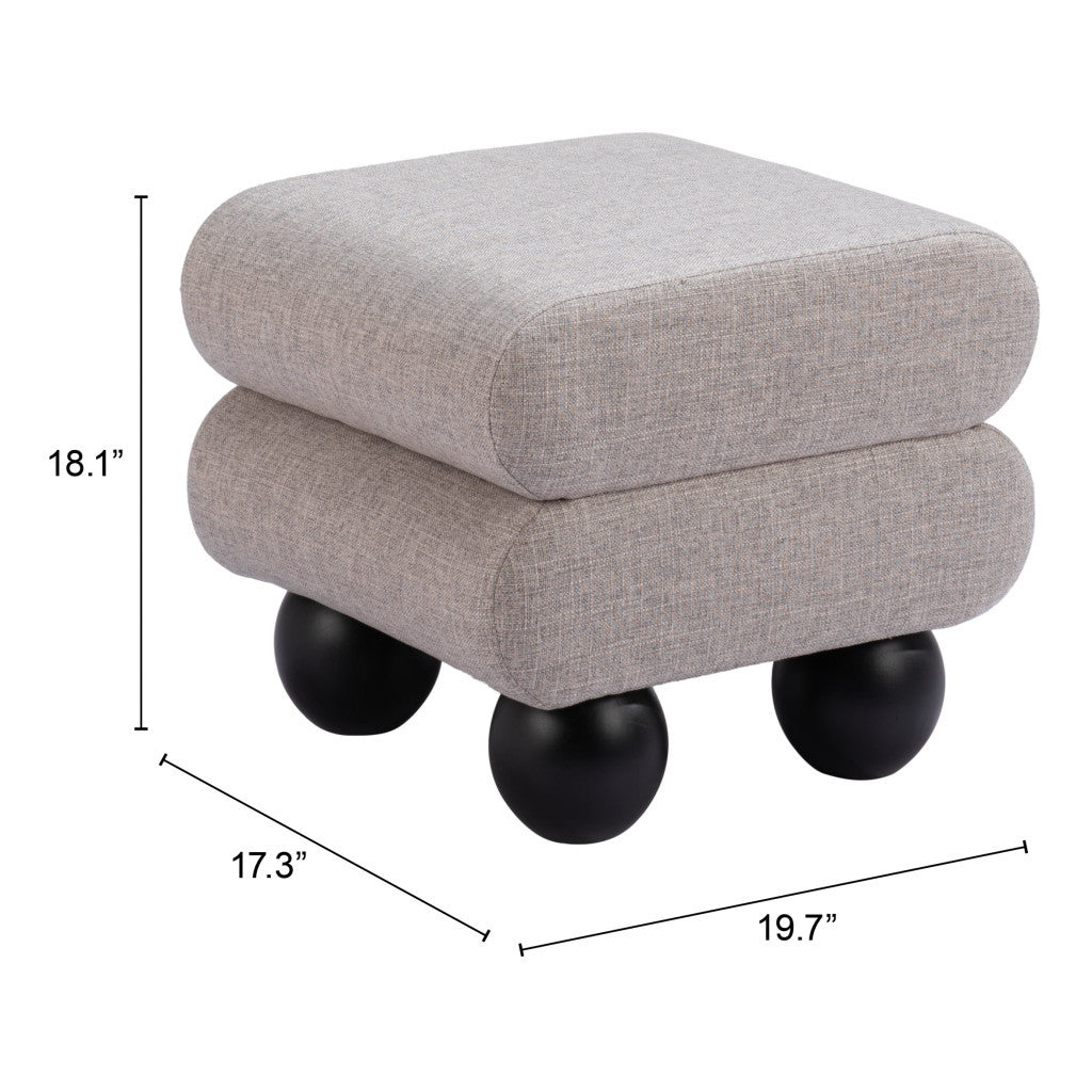 20" Gray and Black Fabric Ottoman - GreatEagleInc