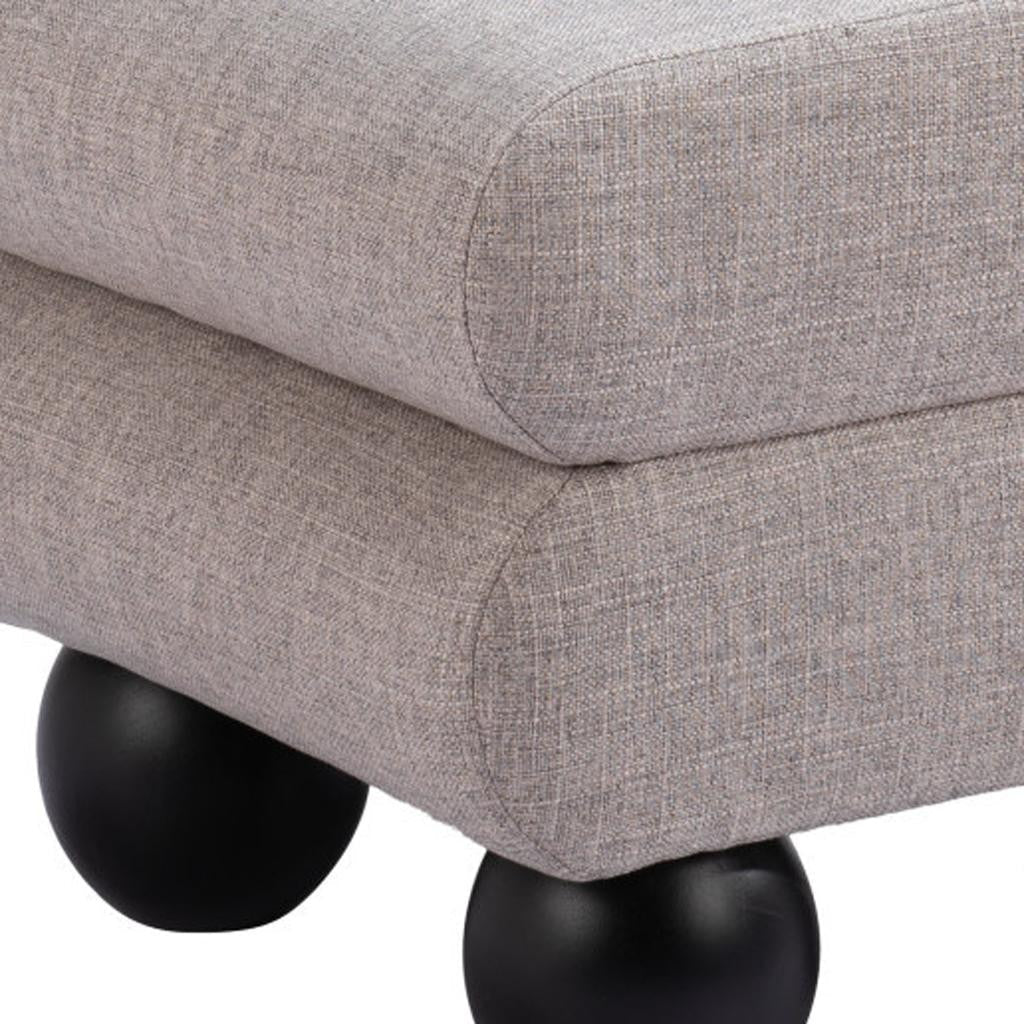 20" Gray and Black Fabric Ottoman - GreatEagleInc