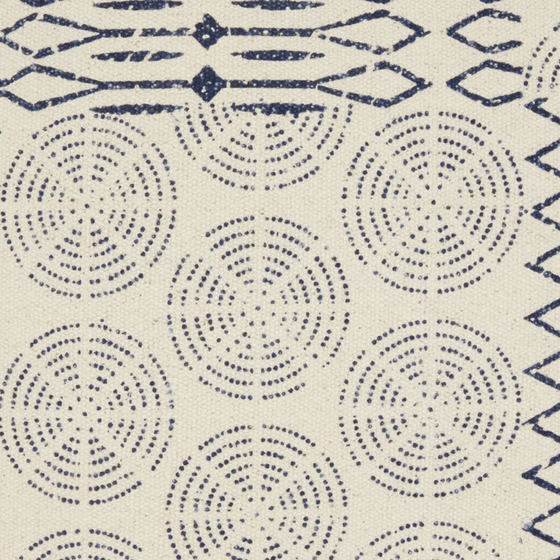 20" Indigo And Ivory Geometric Cotton Throw Pillow Homeroots Home Decor