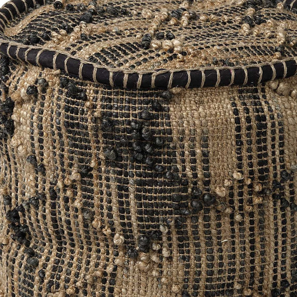 20" Jute Cylinder Geometric Pouf Ottoman - GreatEagleInc