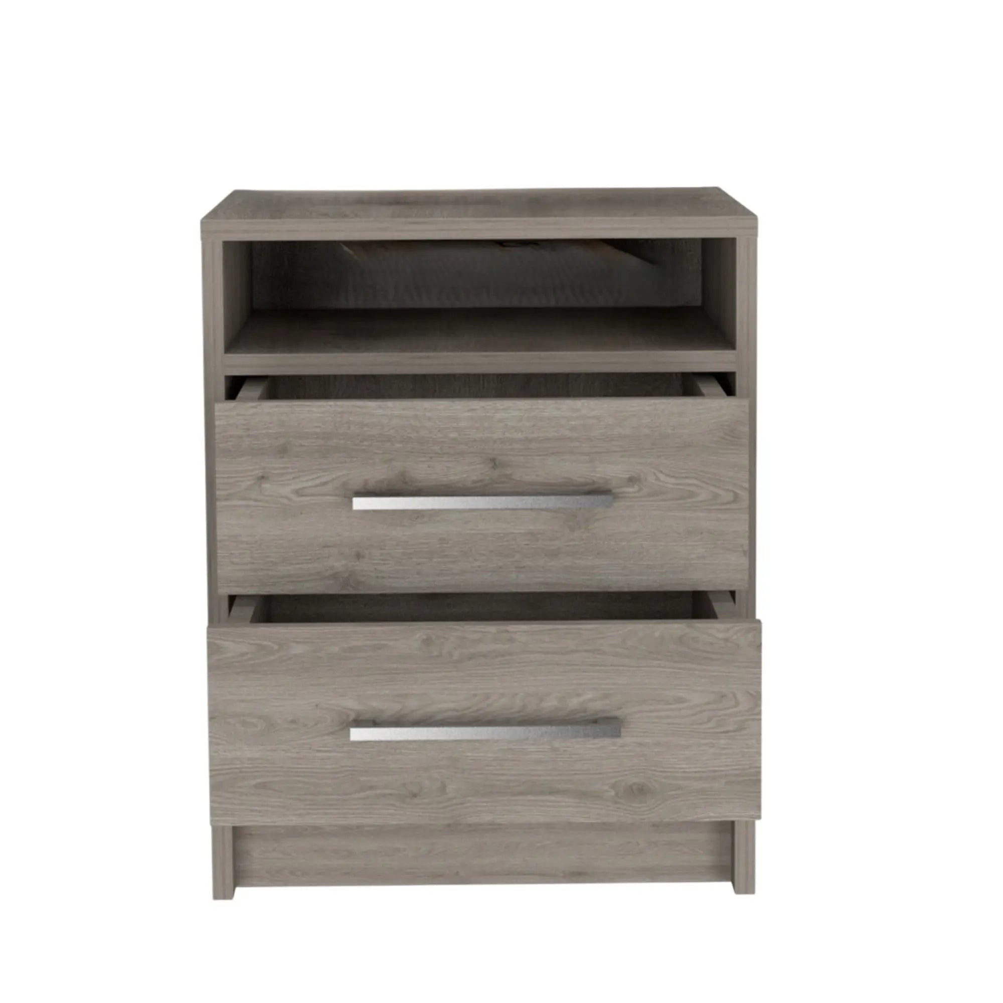 20" Light Gray Wood Two Drawer Nightstand Homeroots Bed & Bath