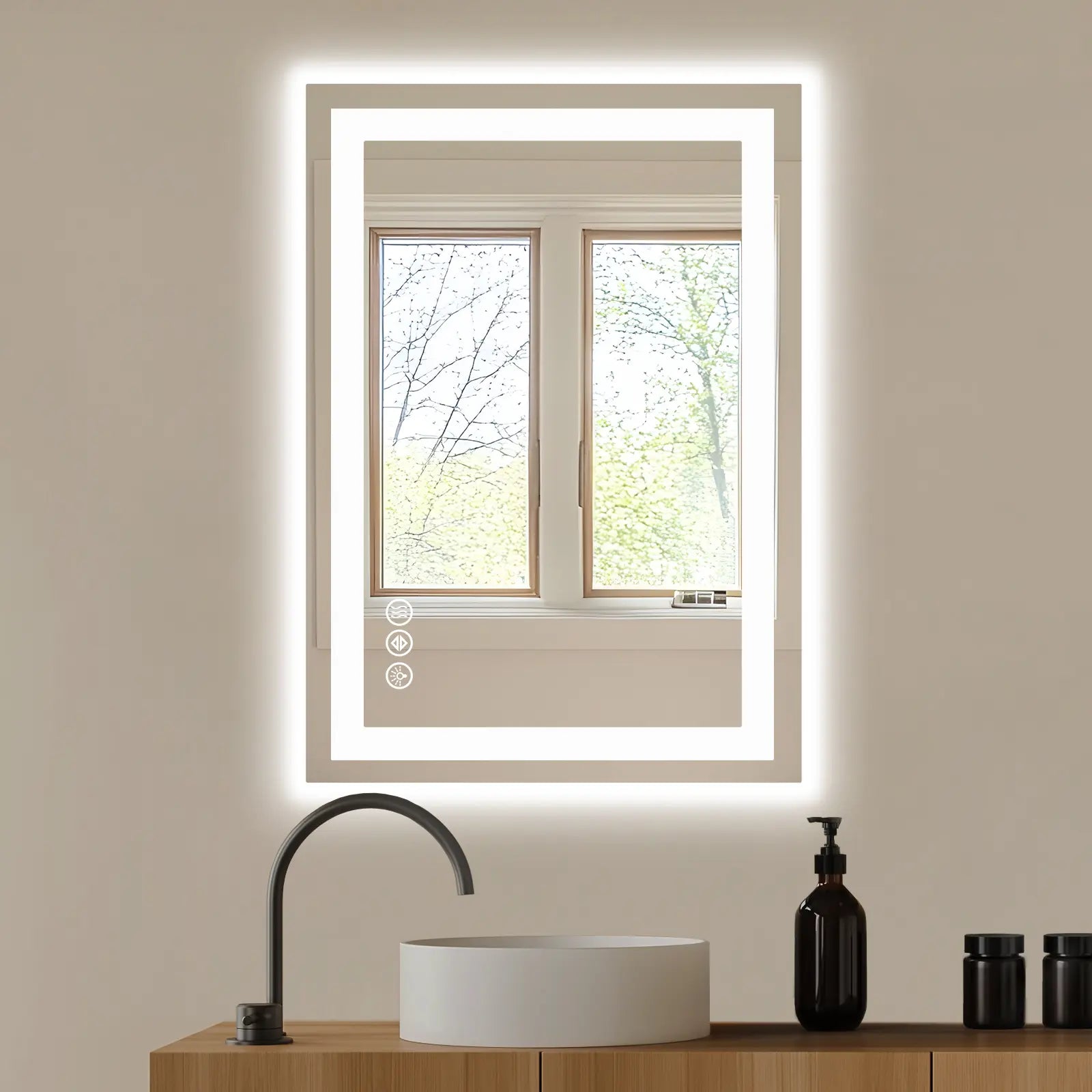 20" Lighted Frameless Anti Fog Bathroom Vanity Mirror Homeroots Bed & Bath