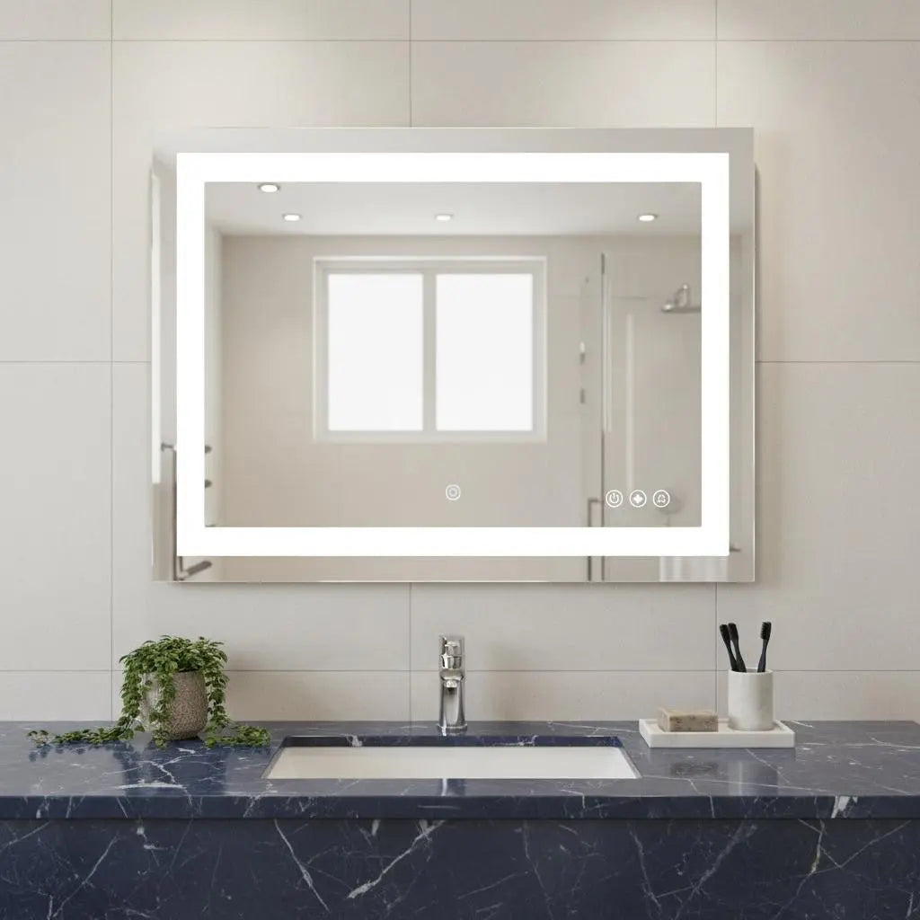 20" Lighted Frameless Anti Fog Bathroom Vanity Mirror Homeroots Bed & Bath
