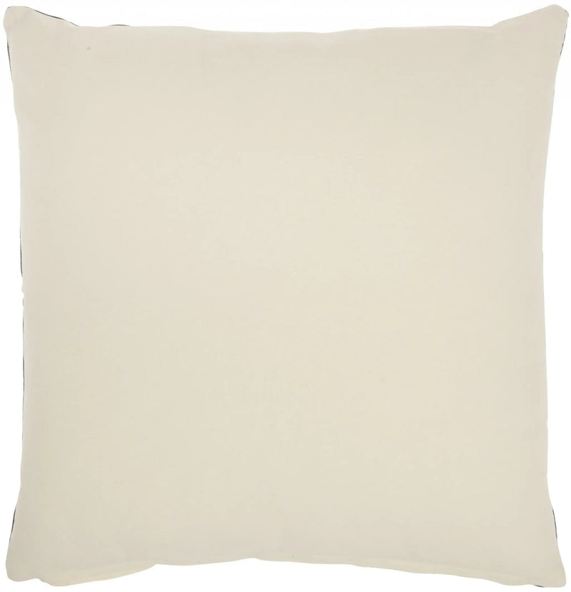 20" Navy Blue Floral Cotton Blend Throw Pillow - GreatEagleInc