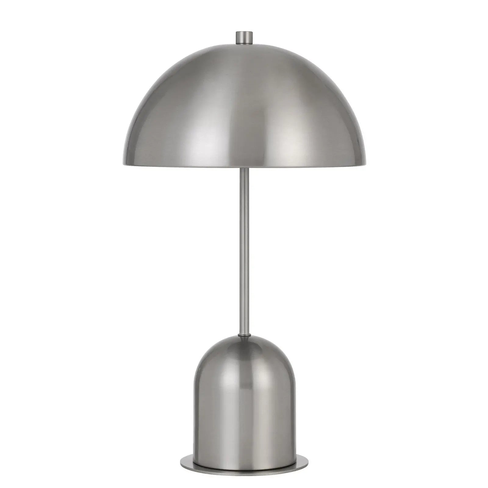 20" Nickel Metal Desk Table Lamp With Nickel Dome Shade - GreatEagleInc