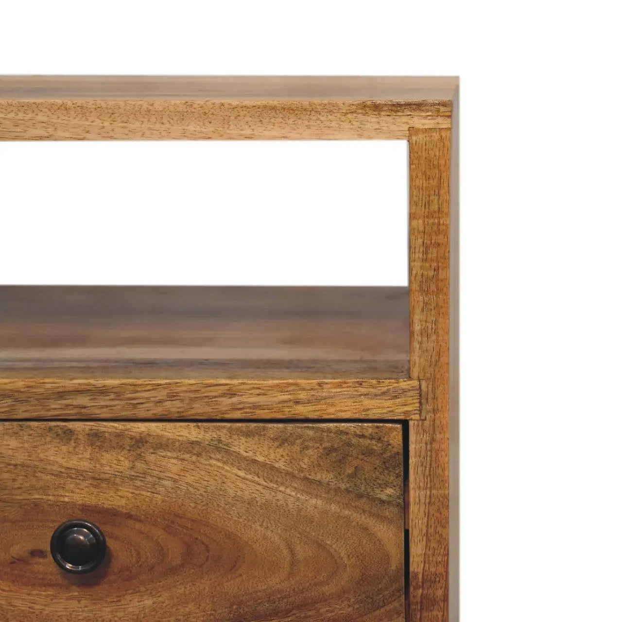 20" Oak Solid Wood Two Drawer Nightstand Homeroots Bed & Bath