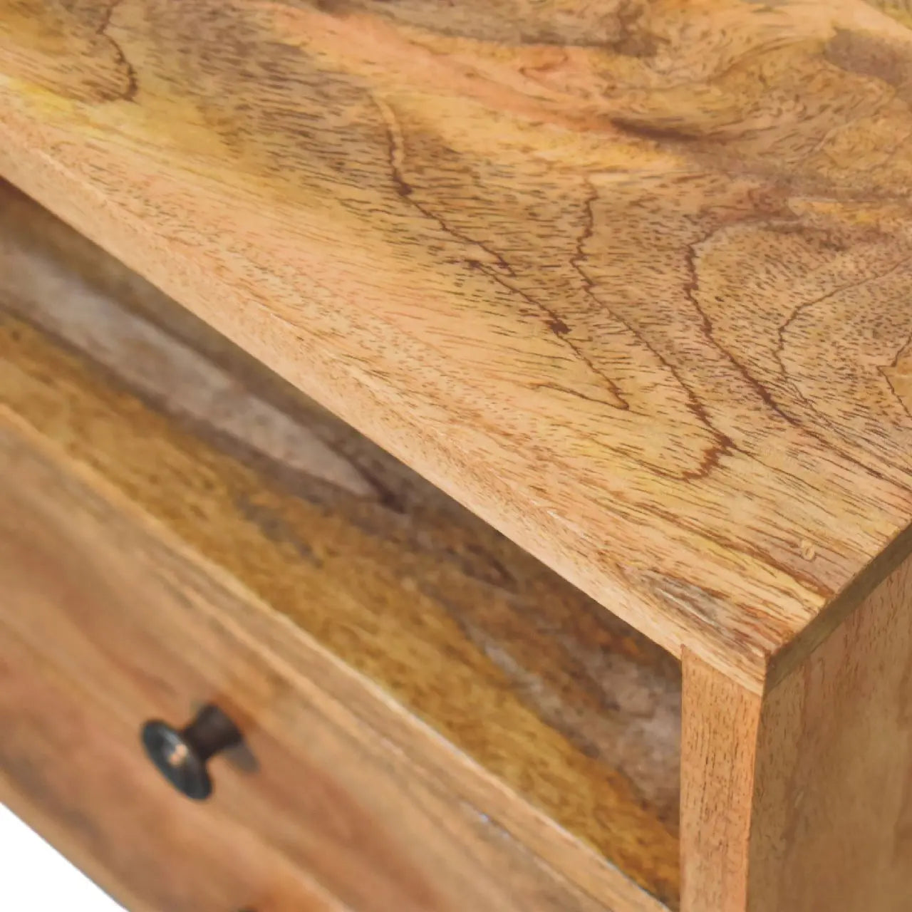 20" Oak Solid Wood Two Drawer Nightstand Homeroots Bed & Bath