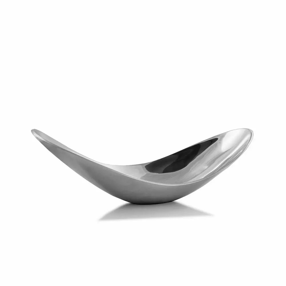20" Silver Aluminum Contemporary Scoop Decorative Bowl Homeroots Kitchen & Dining