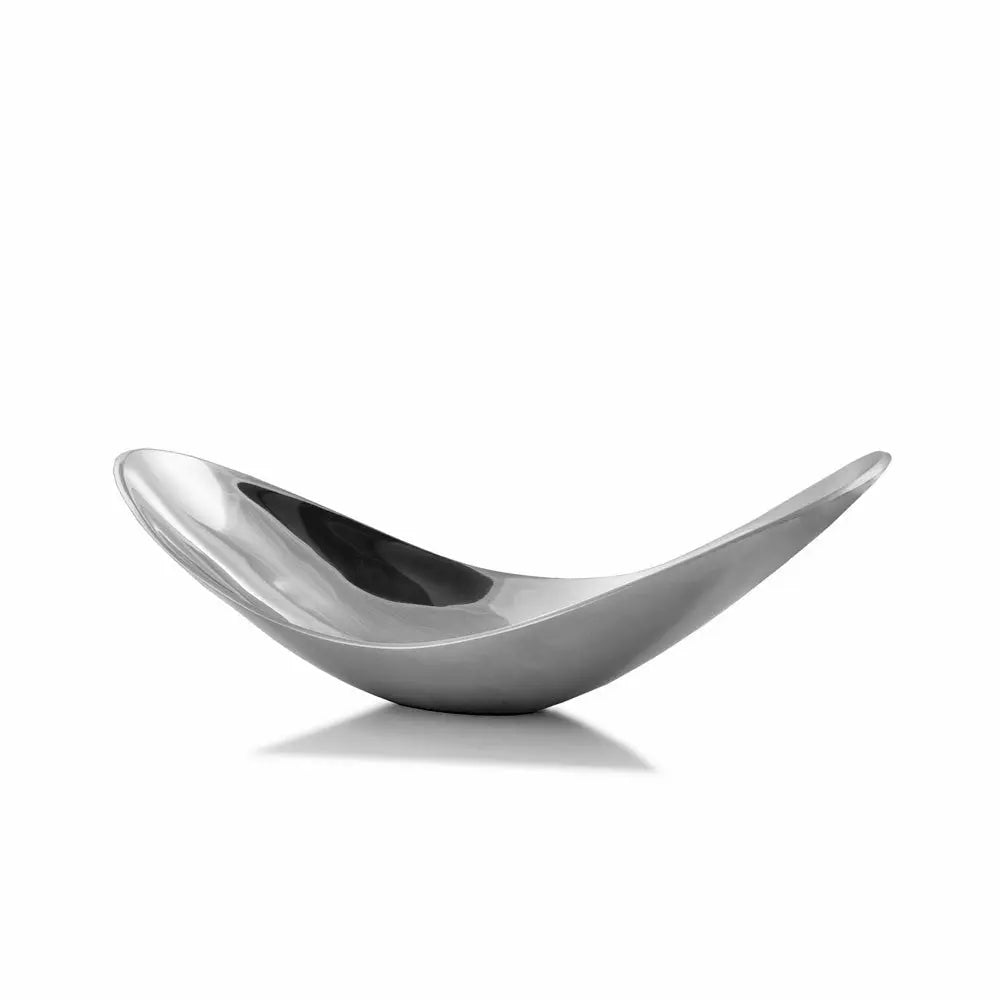 20" Silver Aluminum Contemporary Scoop Decorative Bowl Homeroots Kitchen & Dining
