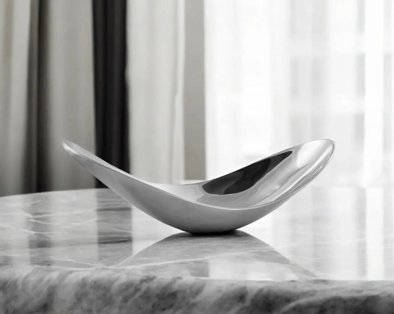 20" Silver Aluminum Contemporary Scoop Decorative Bowl Homeroots Kitchen & Dining