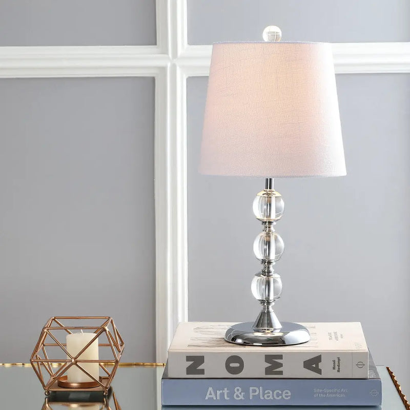 20" Silver And Clear Novelty Desk Lamp With Empire Shade Homeroots Lighting