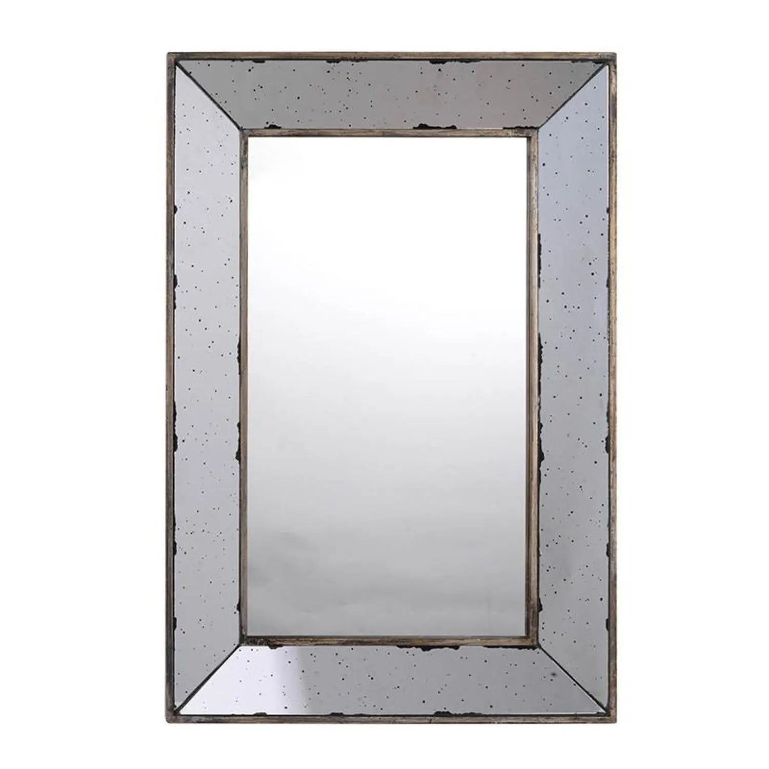 20" Silver Framed Antiqued Accent Mirror Homeroots Bed & Bath