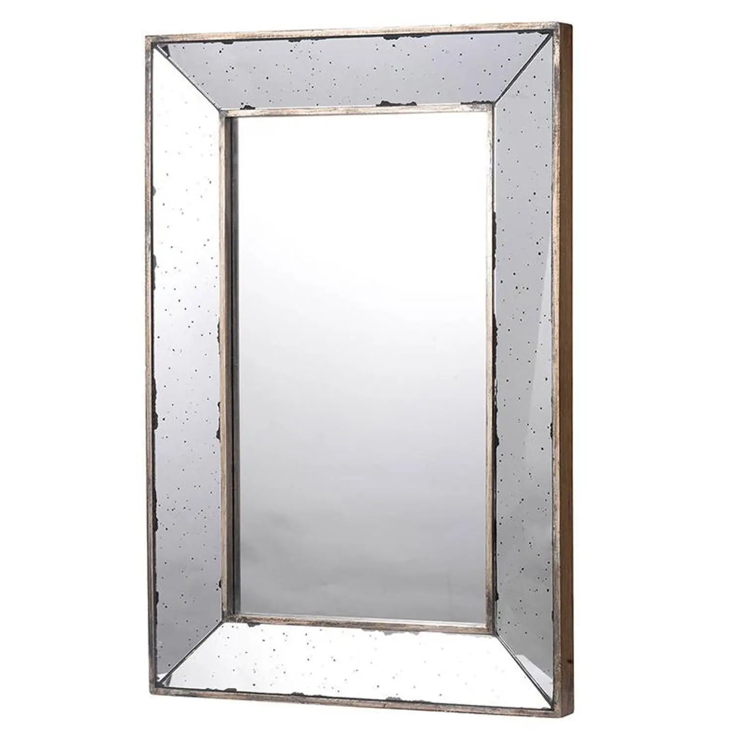 20" Silver Framed Antiqued Accent Mirror Homeroots Bed & Bath