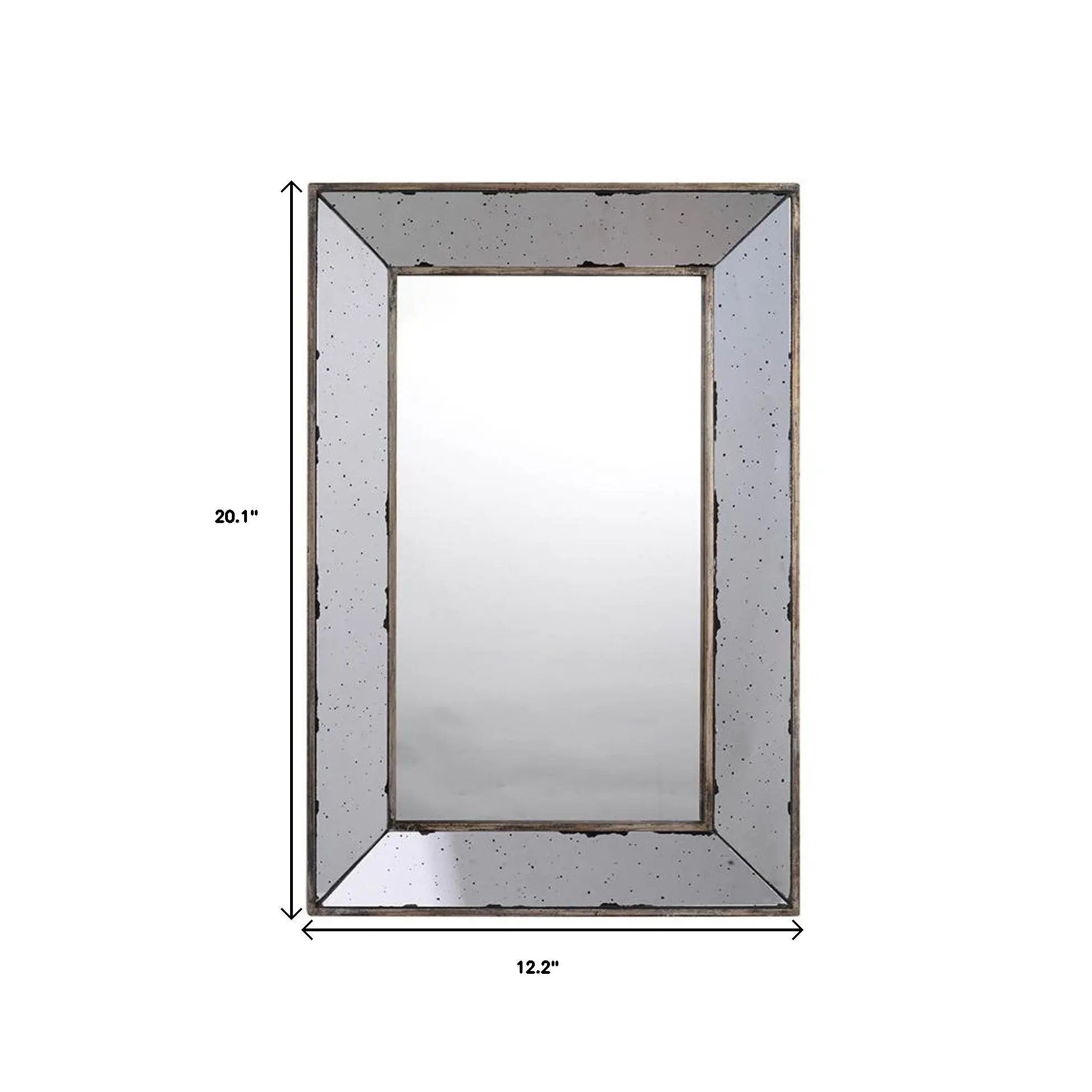 20" Silver Framed Antiqued Accent Mirror Homeroots Bed & Bath