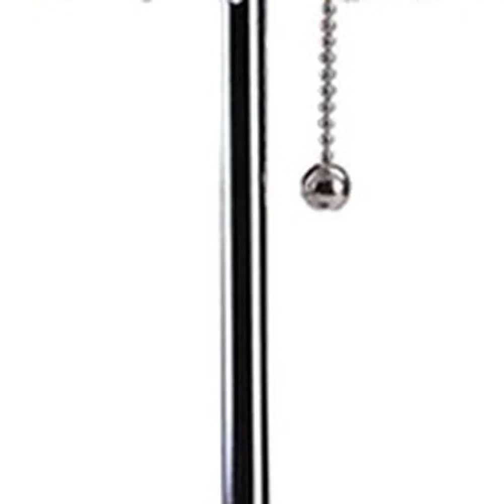 20" Silver Metal Bedside Table Lamp With Clear Drum Shade Homeroots Lighting