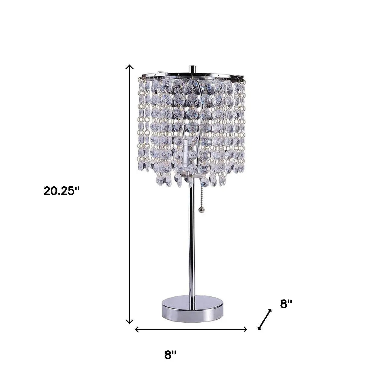 20" Silver Metal Bedside Table Lamp With Clear Drum Shade Homeroots Lighting