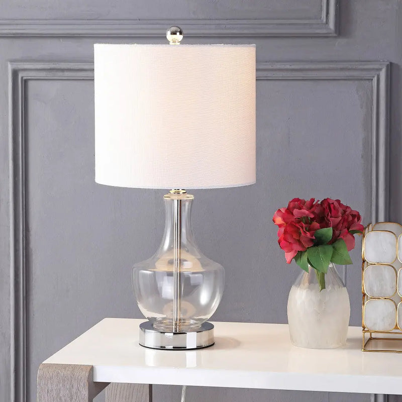 20" Silver Novelty Desk Lamp With Drum Shade Homeroots Lighting