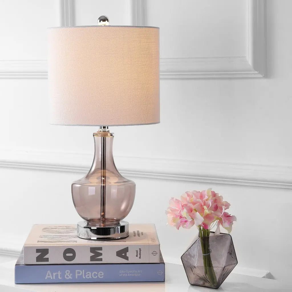 20" Silver Table Lamp With Drum Shade Homeroots Lighting